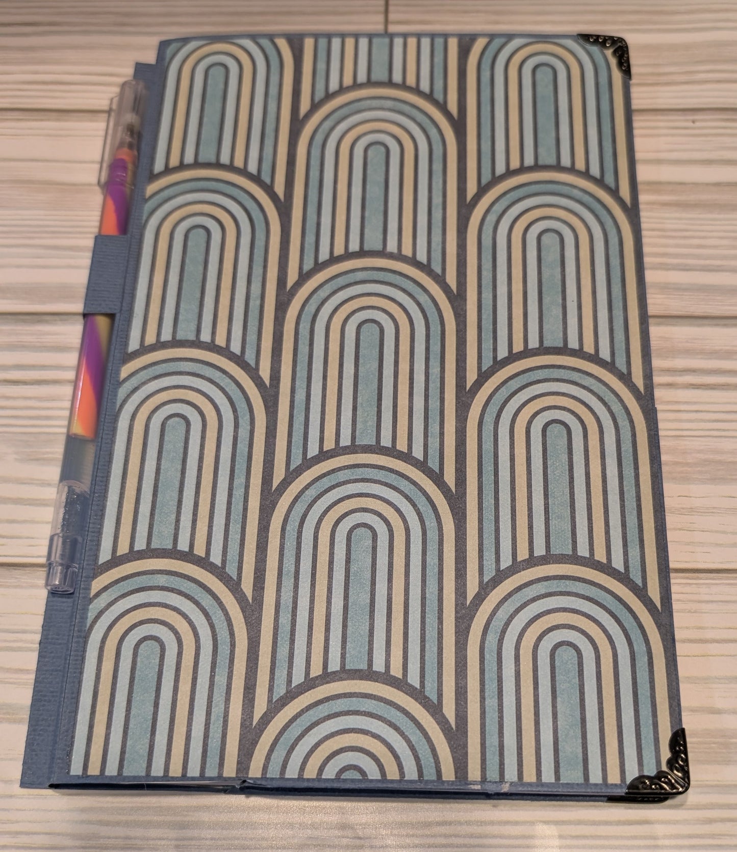 Refillable notebook holder with pen 5x8