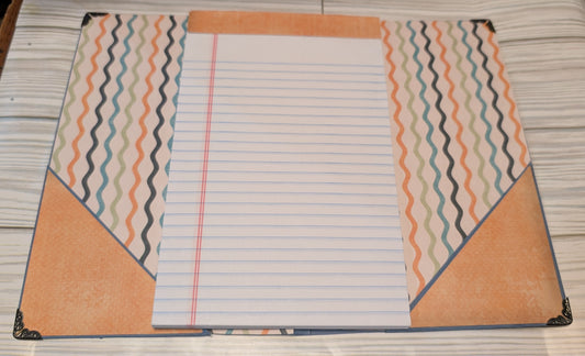 Refillable notebook holder with pen 5x8