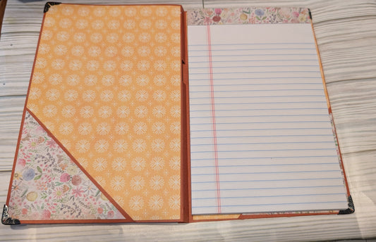 Refillable notebook holder with pen 5x8