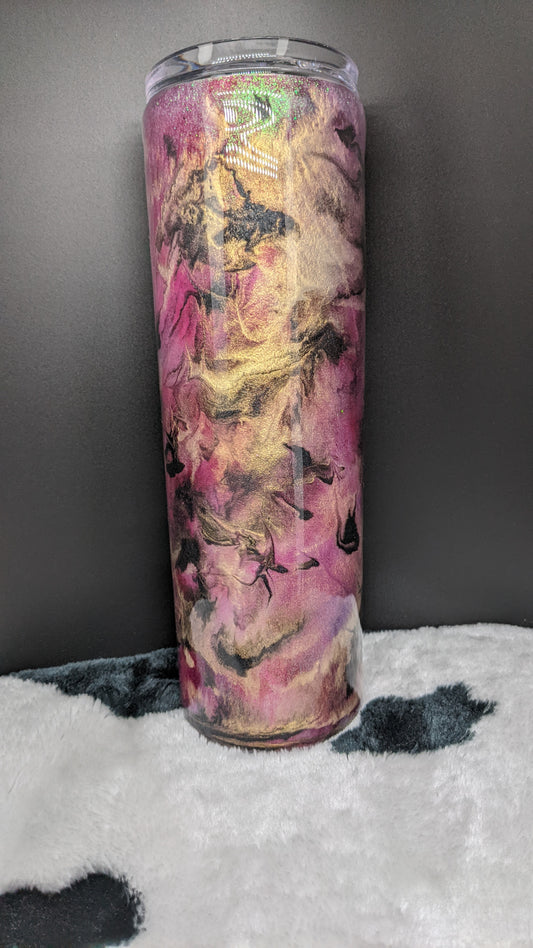 30 oz pink black and gold
