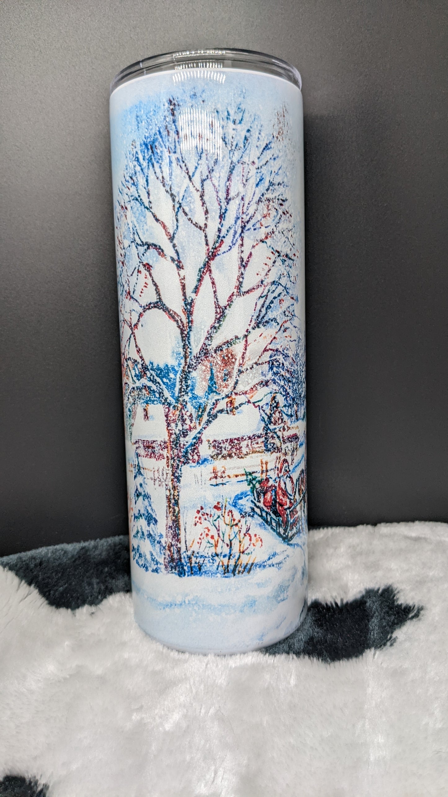 20 oz sublimation winter snow santa