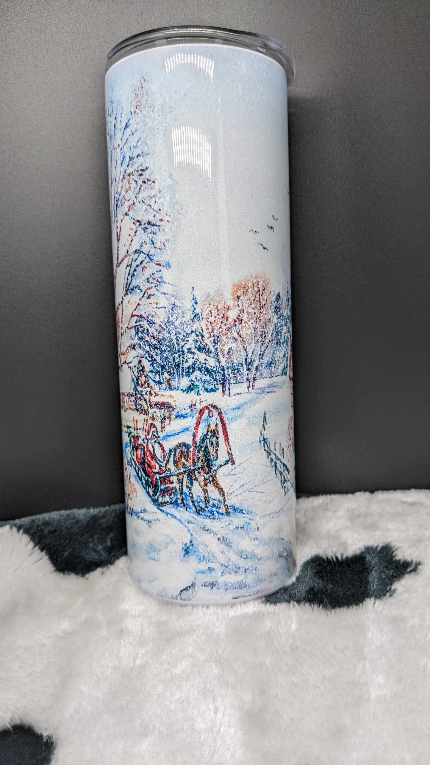 20 oz sublimation winter snow santa