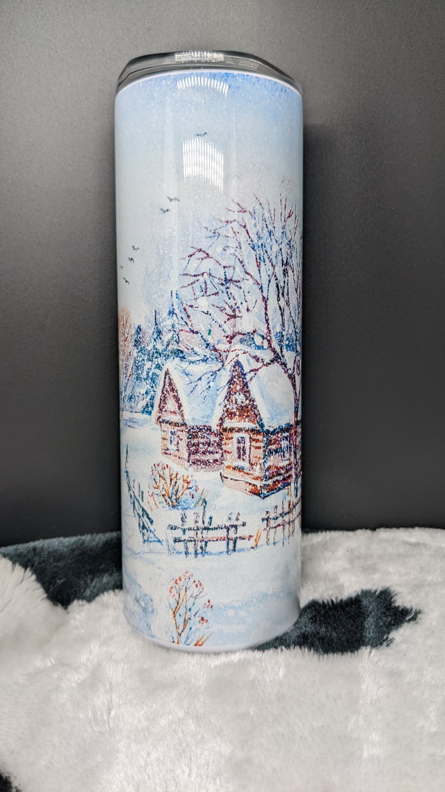 20 oz sublimation winter snow santa