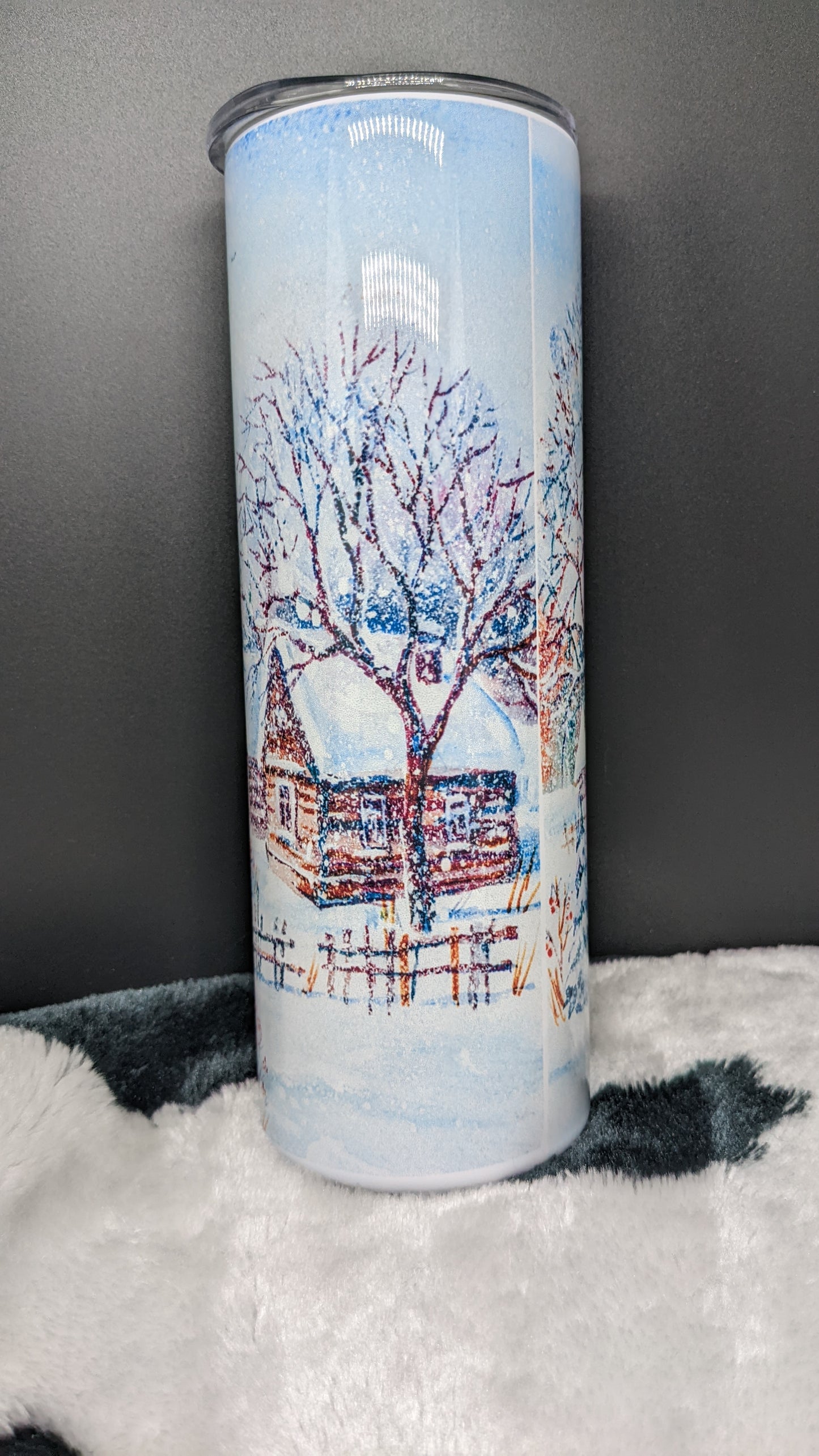 20 oz sublimation winter snow santa