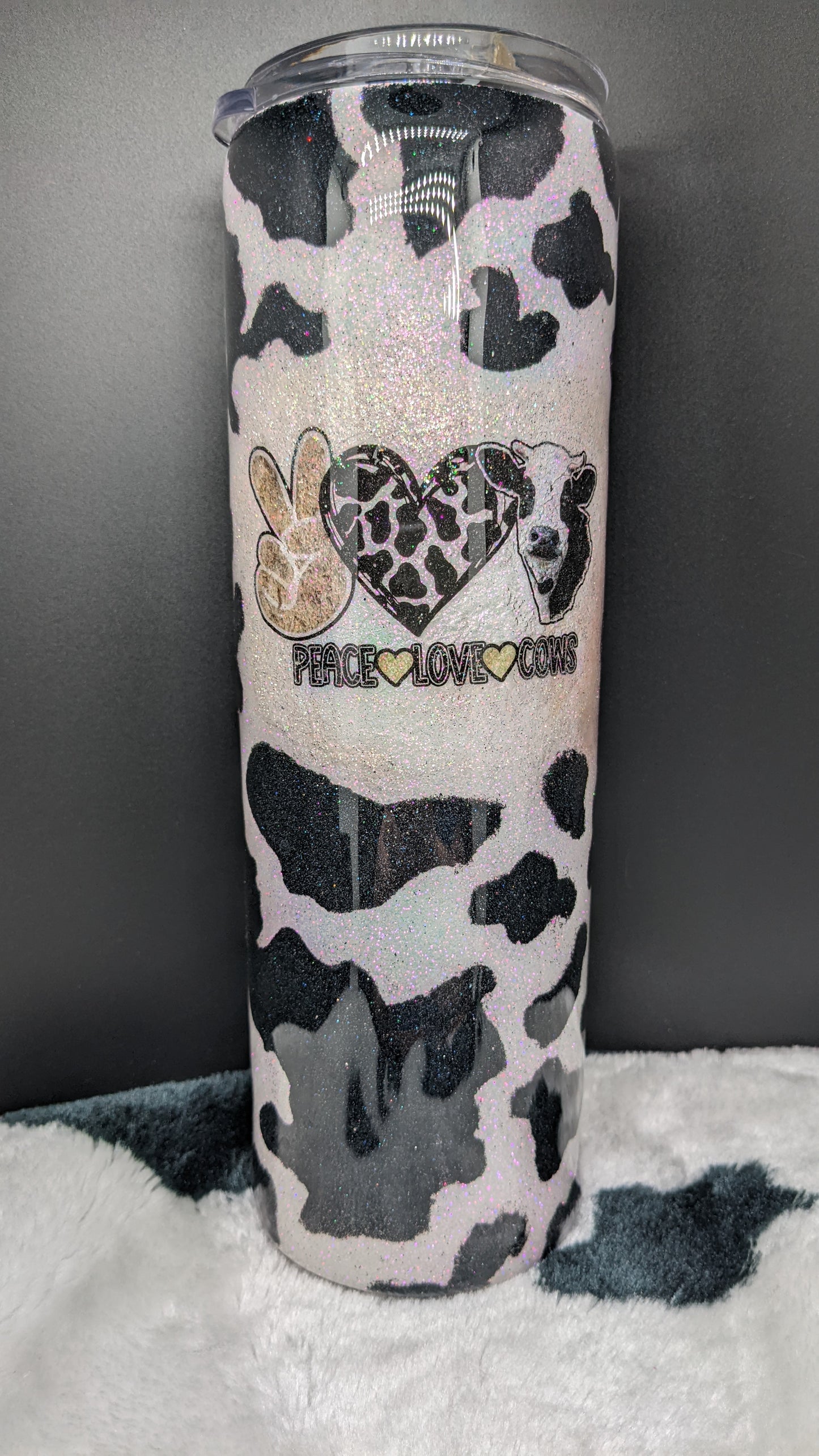 30 oz peace love cow