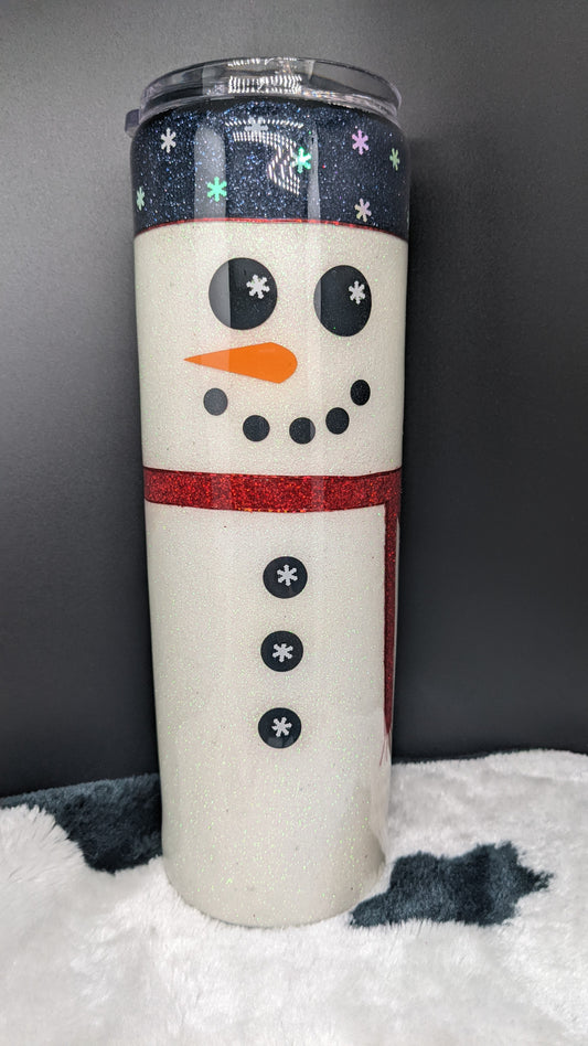 30 oz red scarf snowman