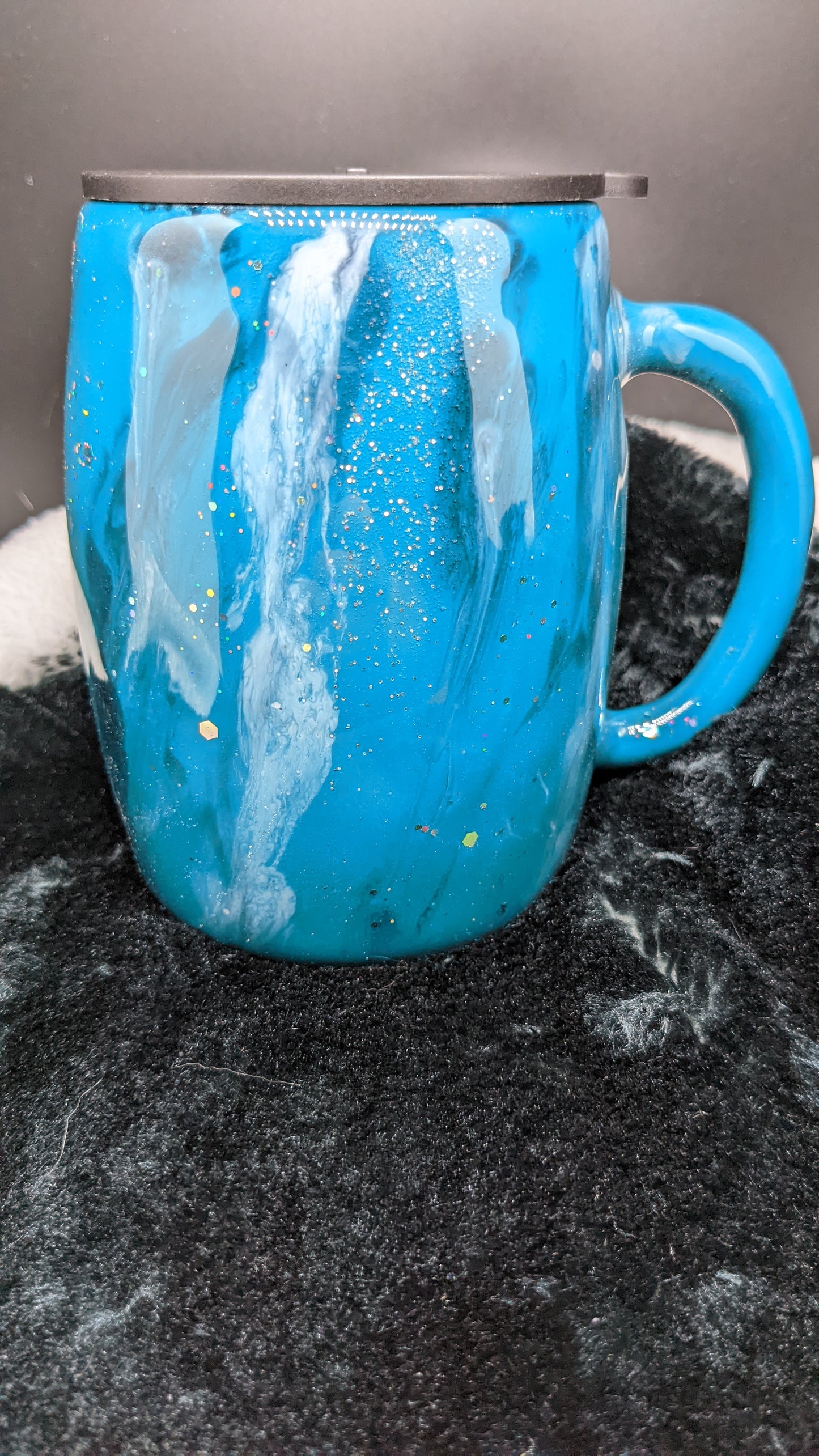 14 oz Milky Way swirl mug tumbler with handle