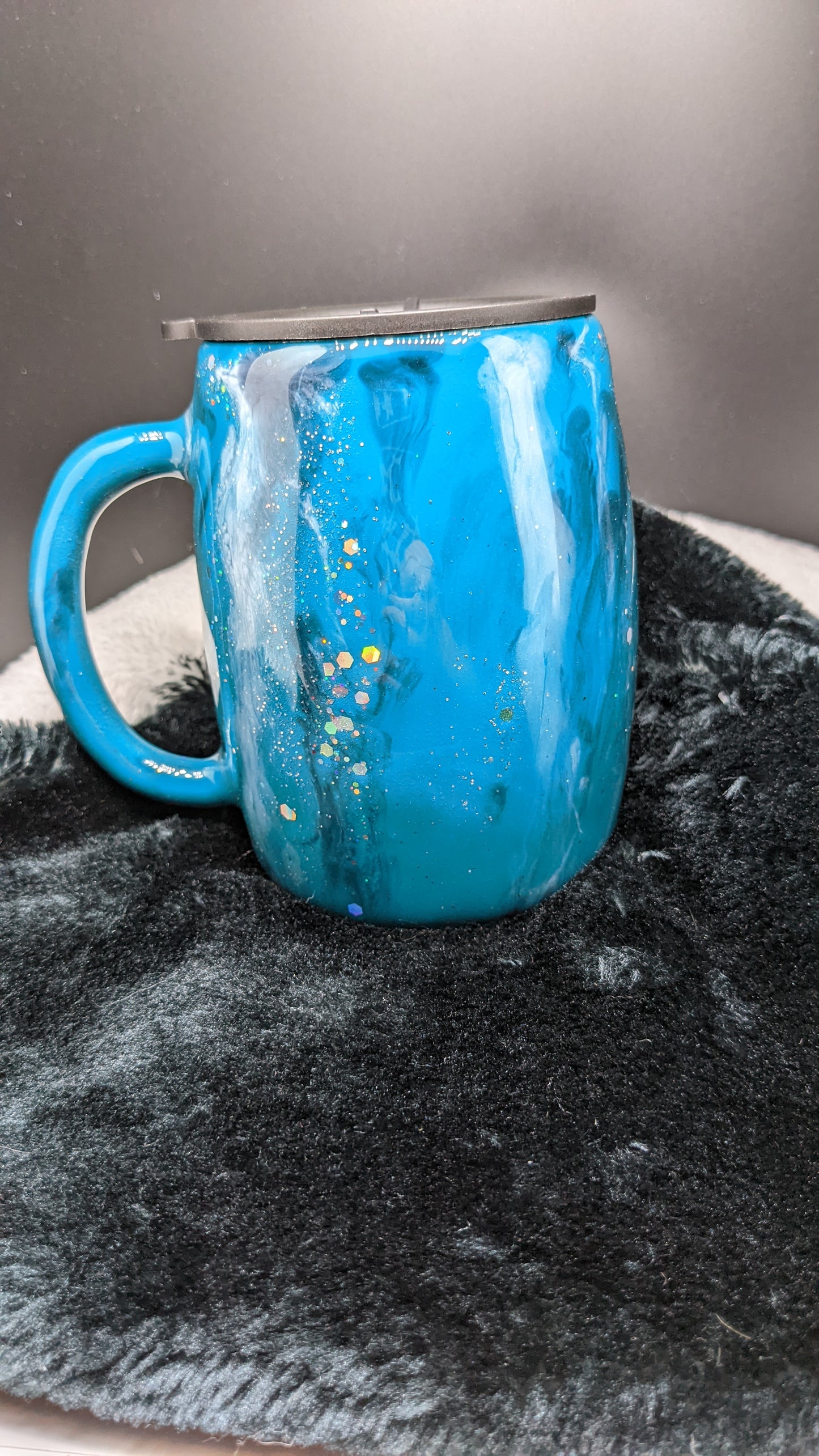 14 oz Milky Way swirl mug tumbler with handle