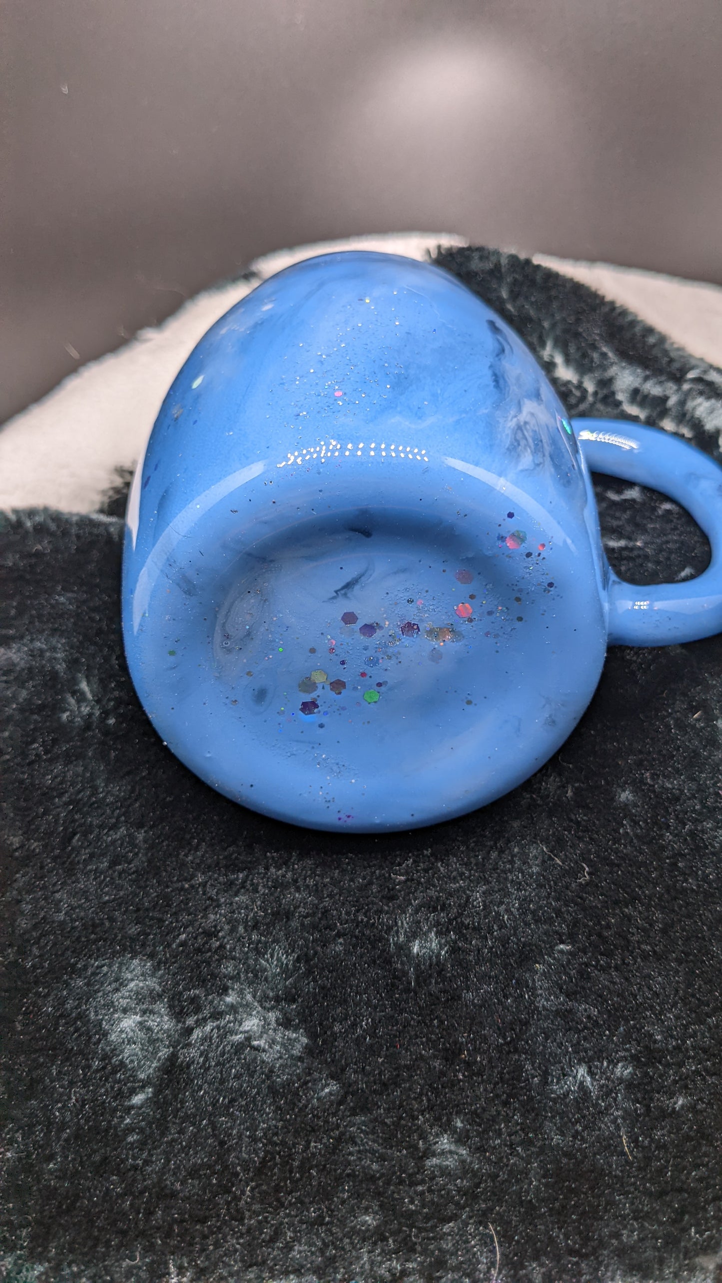 14 oz blue Milky Way swirl mug tumbler with handles