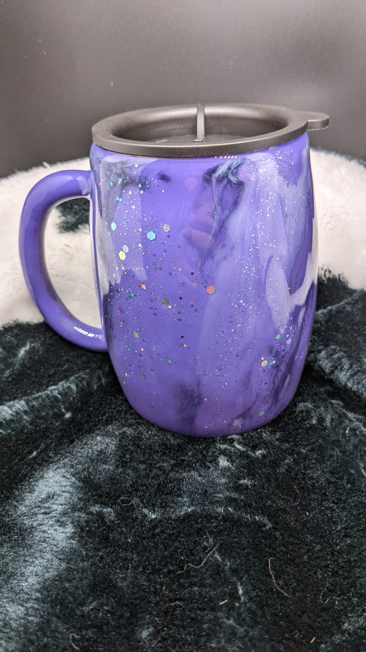 14 oz Milky Way swirl mug tumbler with handle