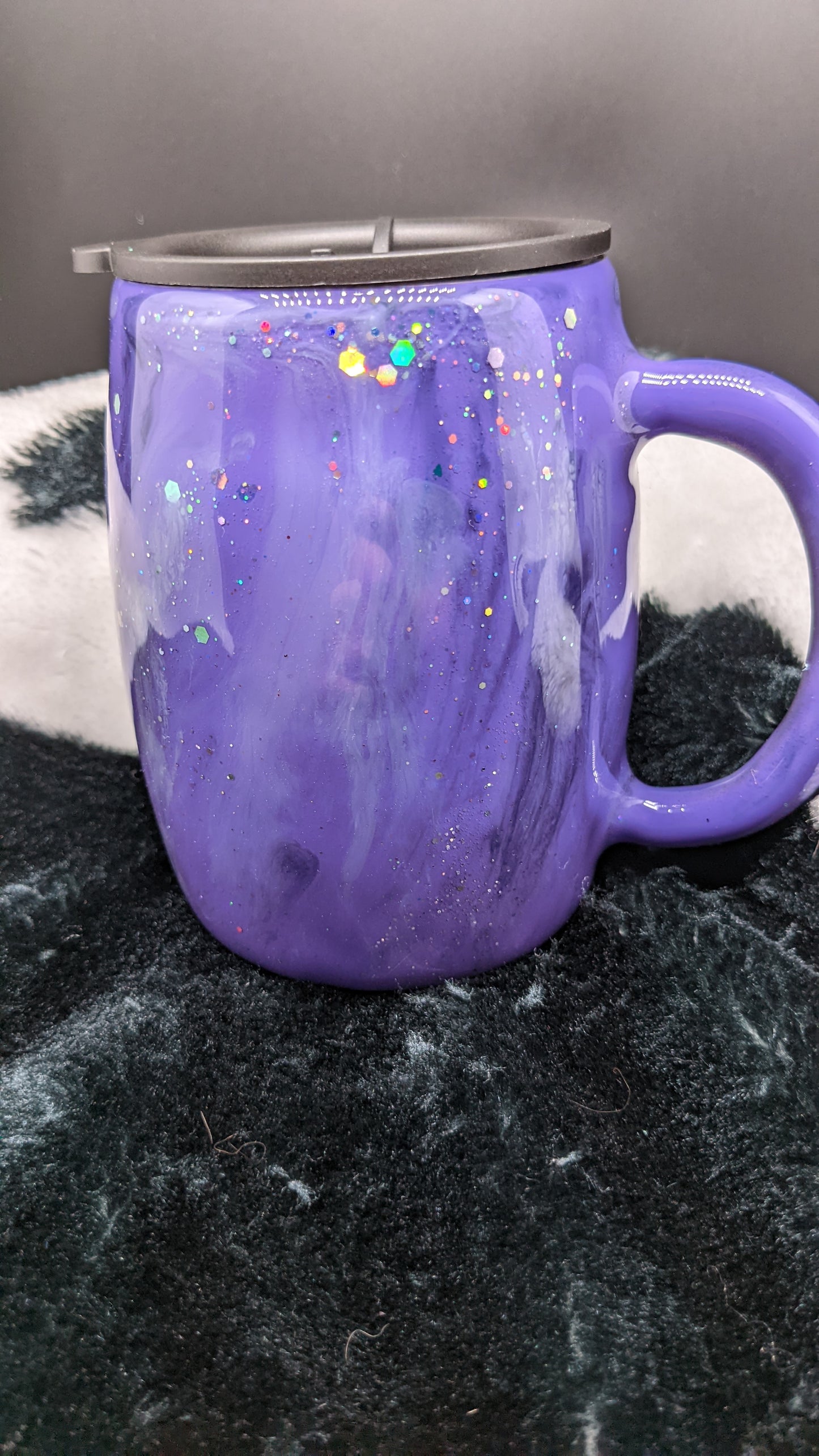 14 oz Milky Way swirl mug tumbler with handle