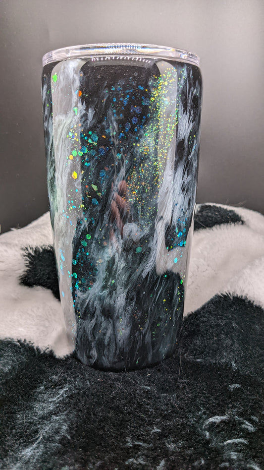 20 oz black milky way tumbler