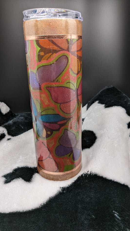30 oz of butterfly burst Tumbler