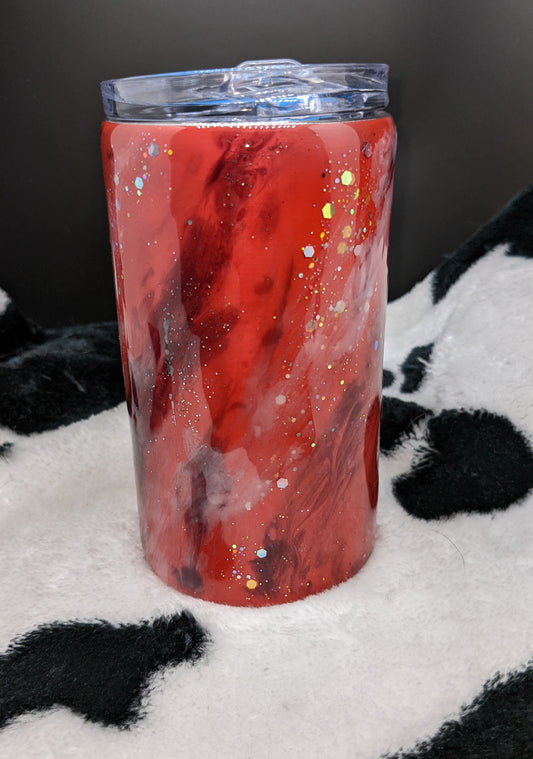 12 oz red Milky Way swirl Tumbler