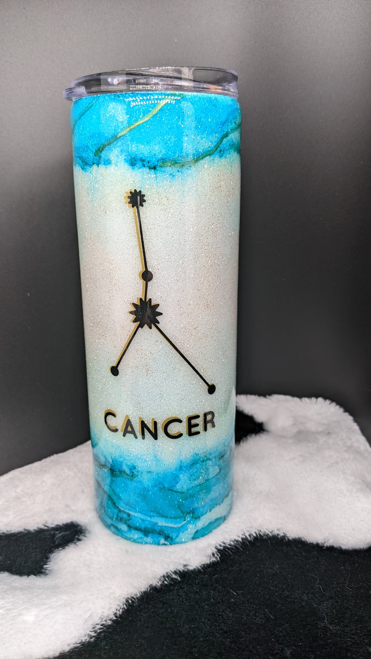 20 oz skinny Cancer Zodiac epoxy tumbler