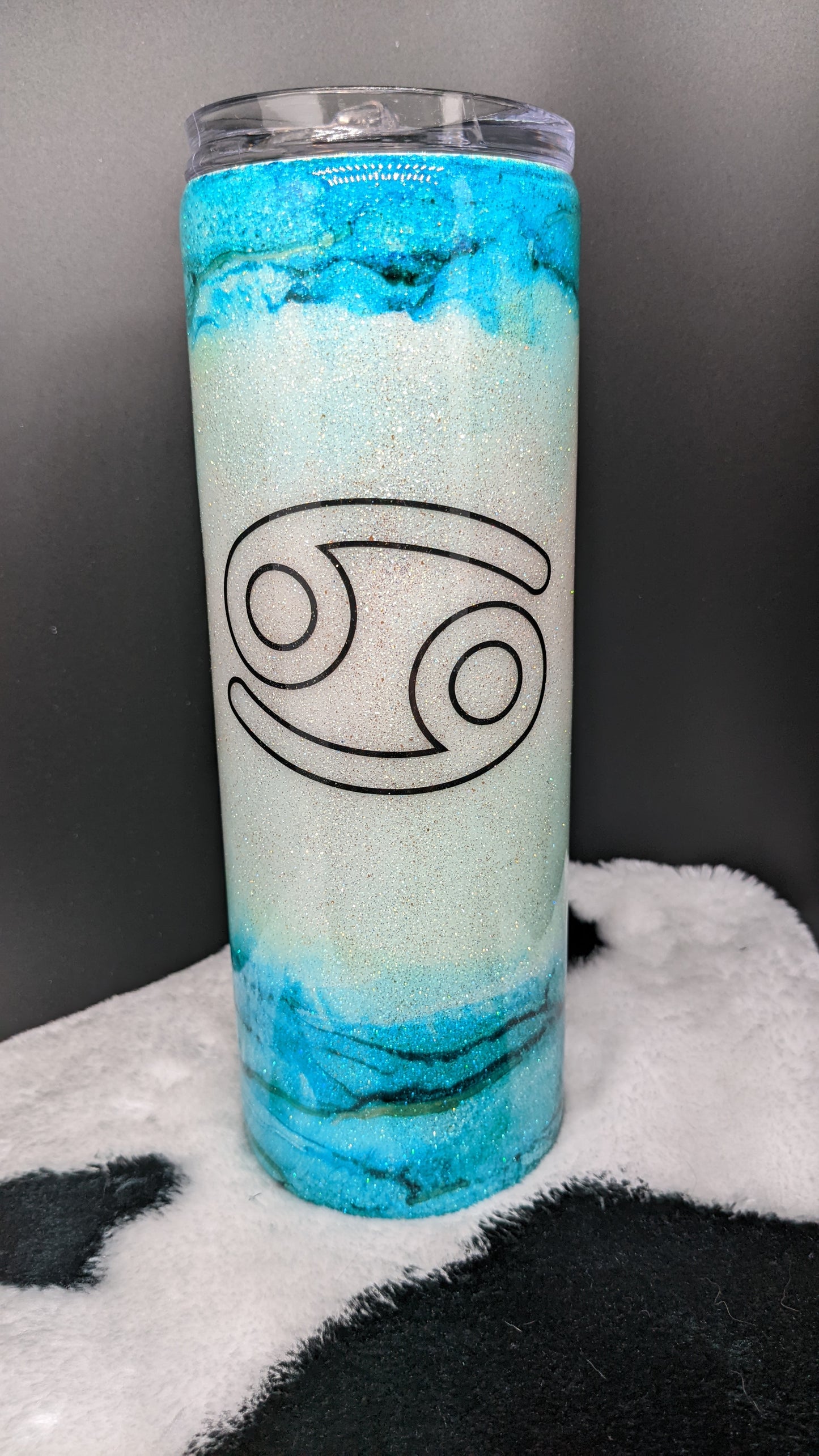 20 oz skinny Cancer Zodiac epoxy tumbler