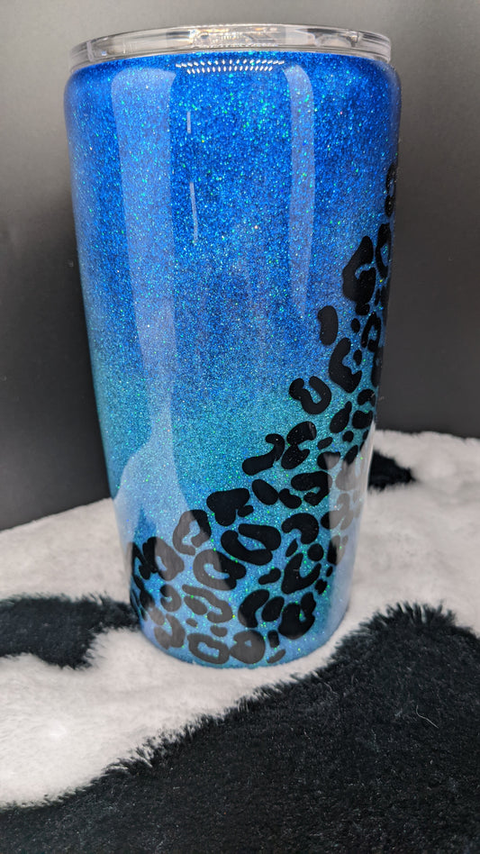 20 oz leopard blue epoxy tumbler