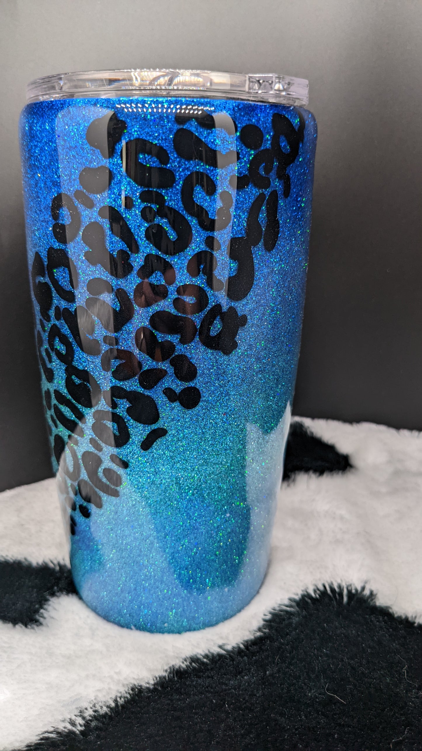 20 oz leopard blue epoxy tumbler