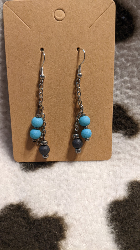 Blue dangling earrings