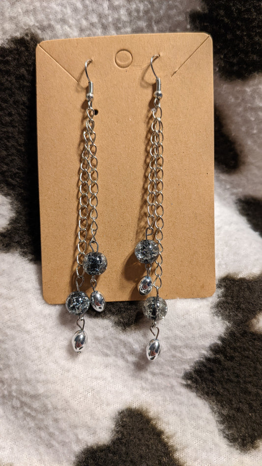 Silver dangling earrings
