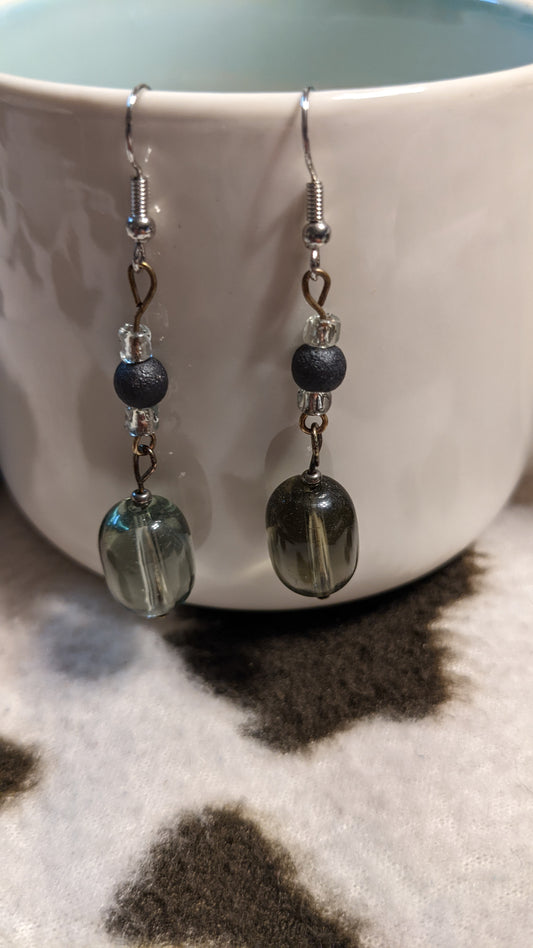 Black dangling earrings