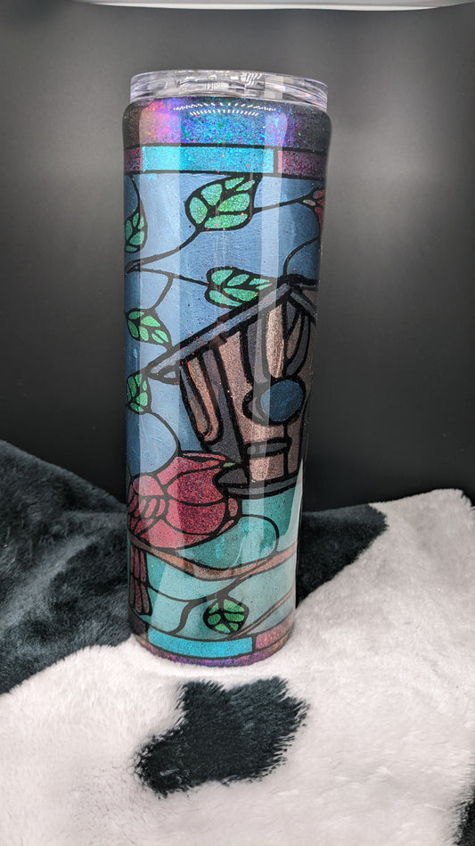 30 oz skinny bird house epoxy tumbler
