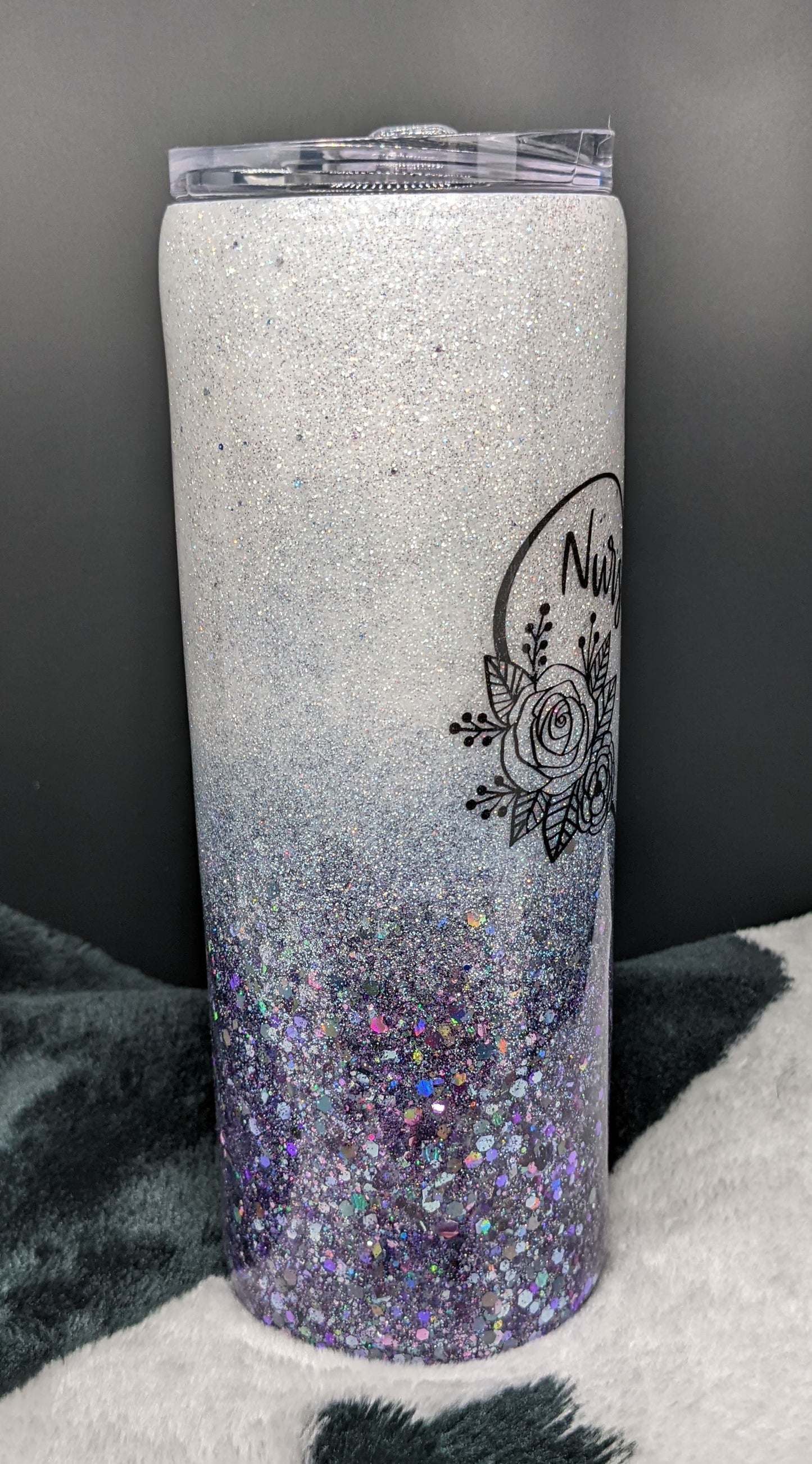 20 oz skinny purple ombre nurse life epoxy tumbler