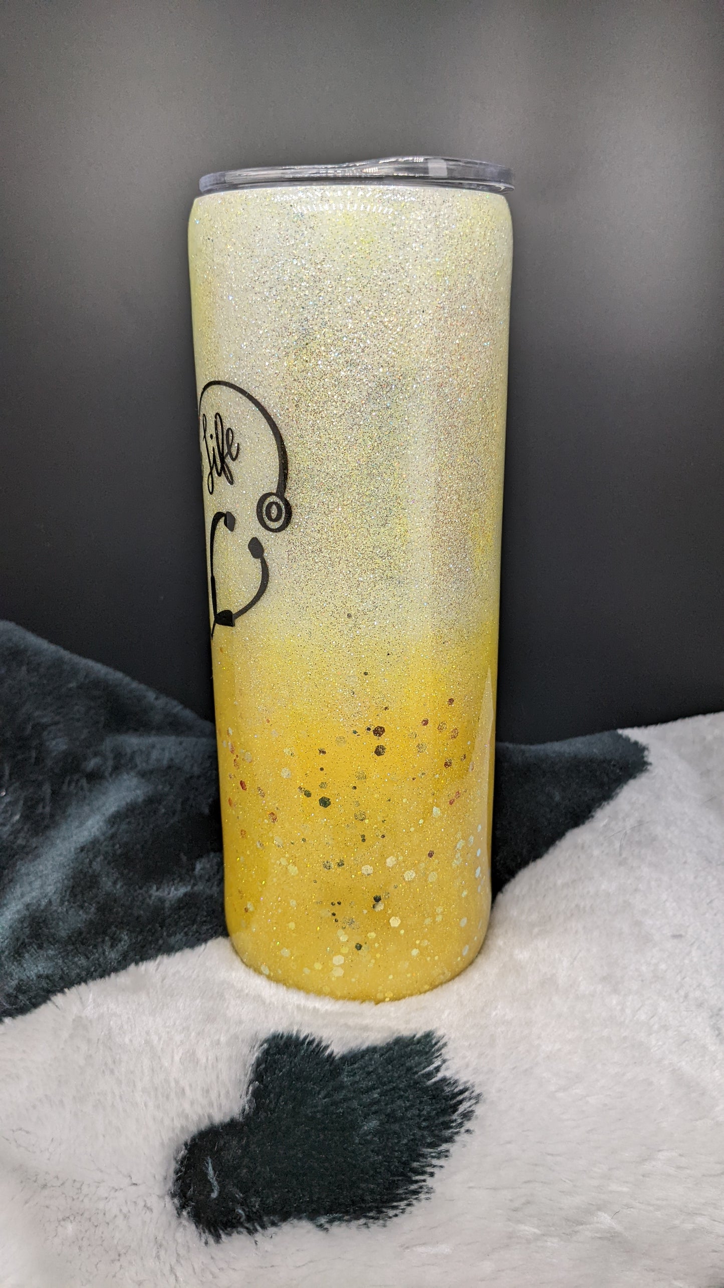 20 oz skinny yellow nurse life epoxy tumbler