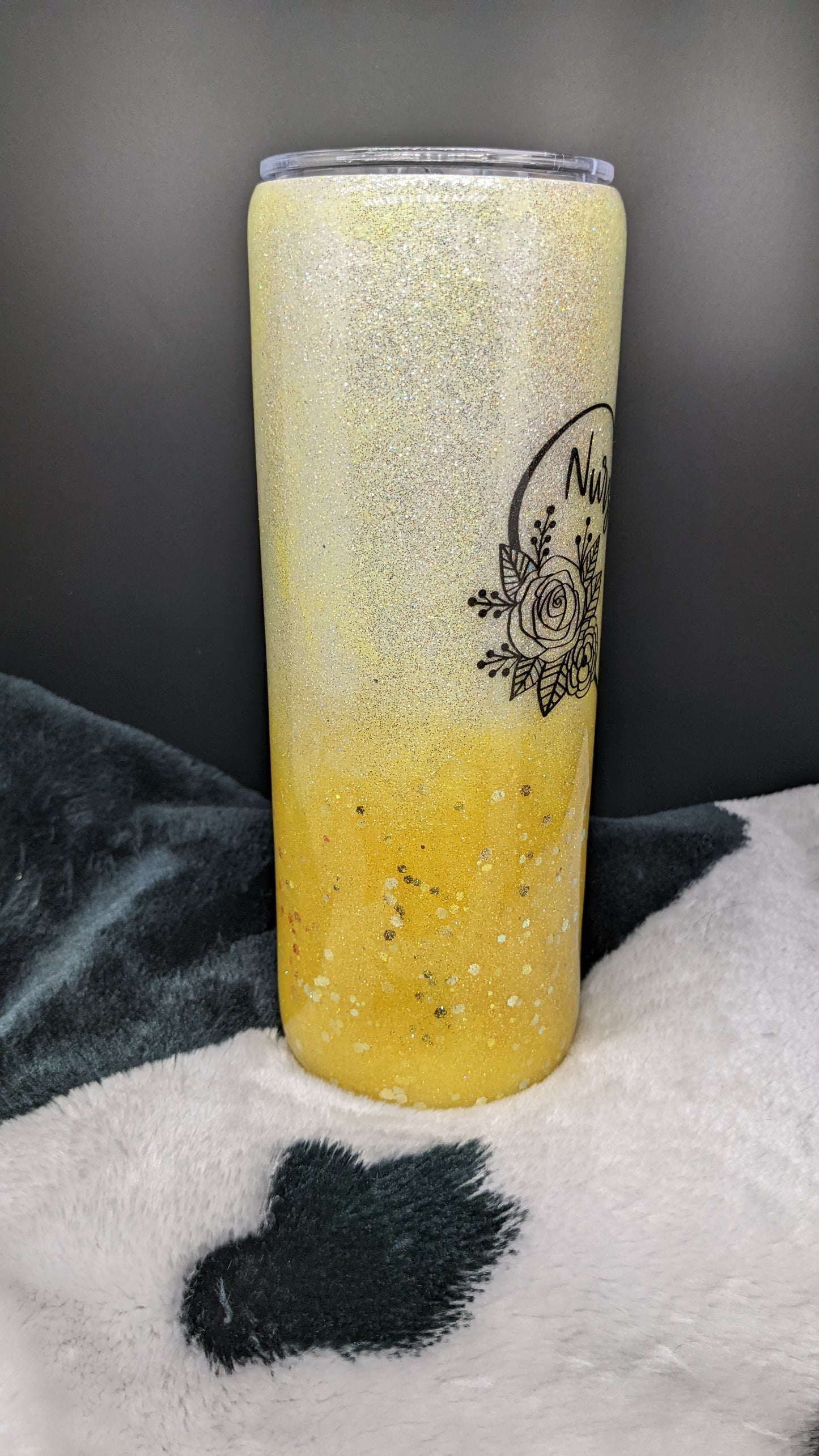 20 oz skinny yellow nurse life epoxy tumbler