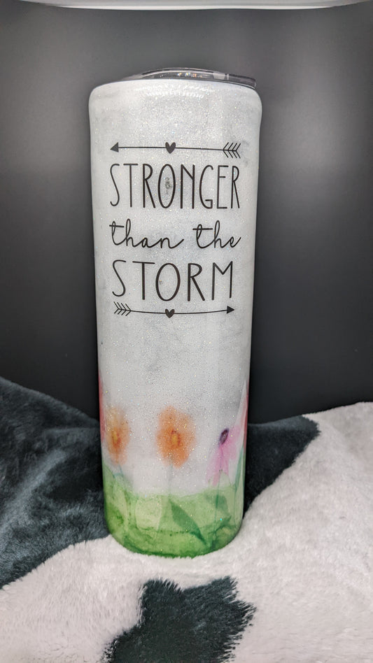 30 oz skinny stronger than the storm watercolor epoxy tumbler