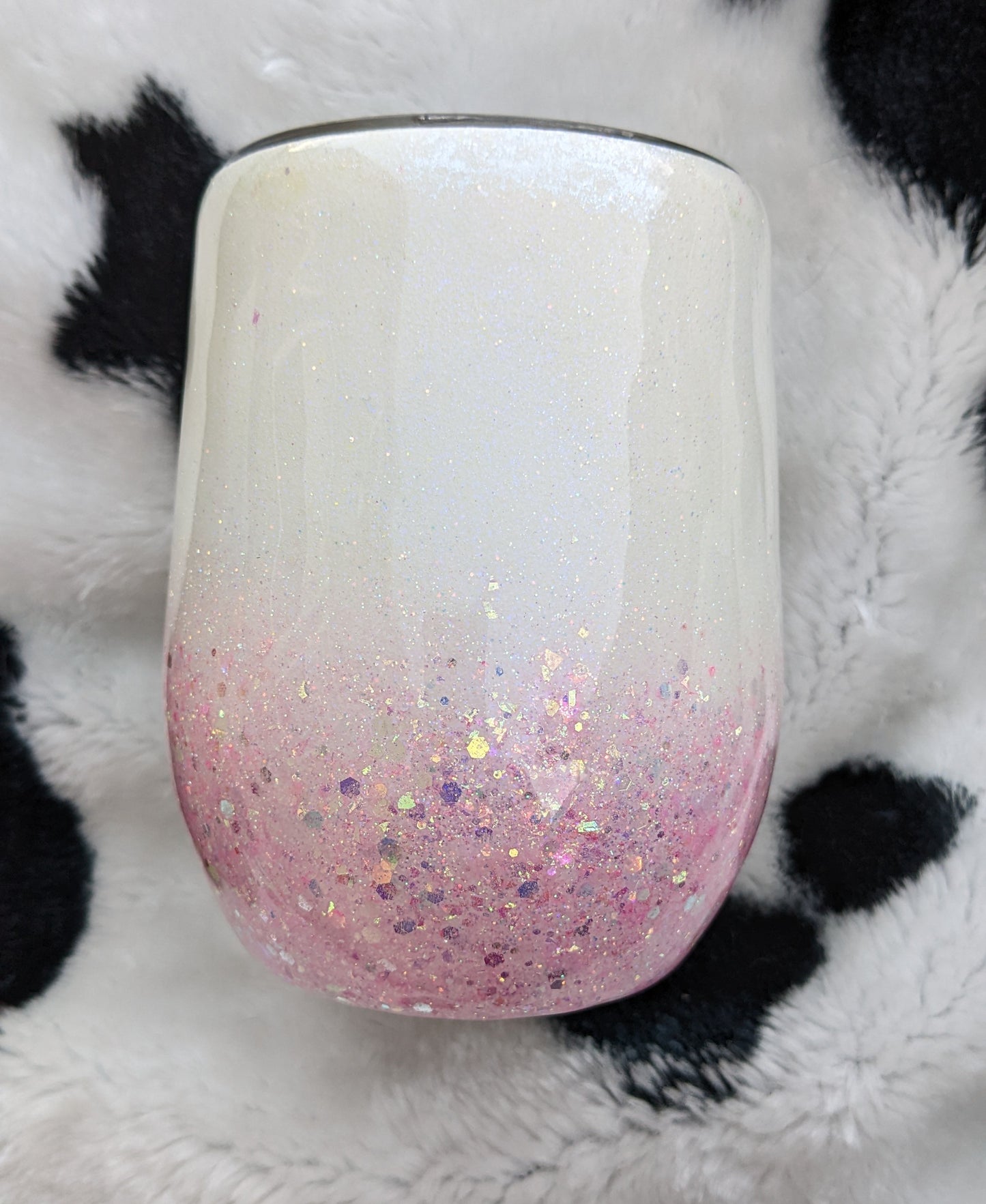 12 oz pink flower wine tumbler